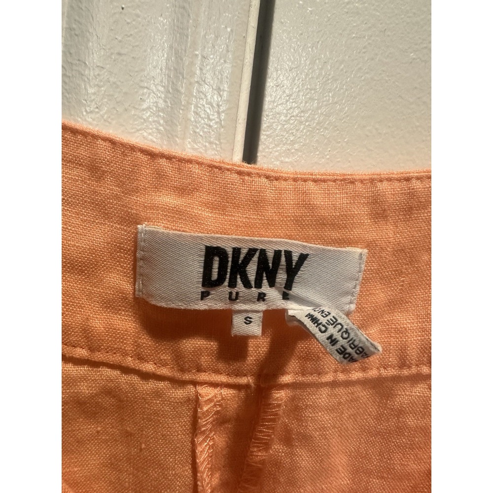 DKNY Orange Tank 100% Linen Small - Picture 2 of 4